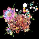 AI Creativity - a digital painting of a flower and bubbles