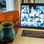 Virtual Networking - macbook pro displaying group of people