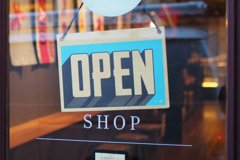 Business Startup - gray and blue Open signage